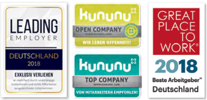 Logo von Leading Employer, Kununu, Great Place to Work